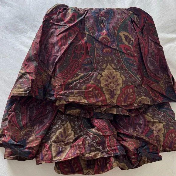 RALPH LAUREN SOCIALITE JEWEL TONES PAISLEY QUEEN SZ BED SKIRT - Picture 2 of 4